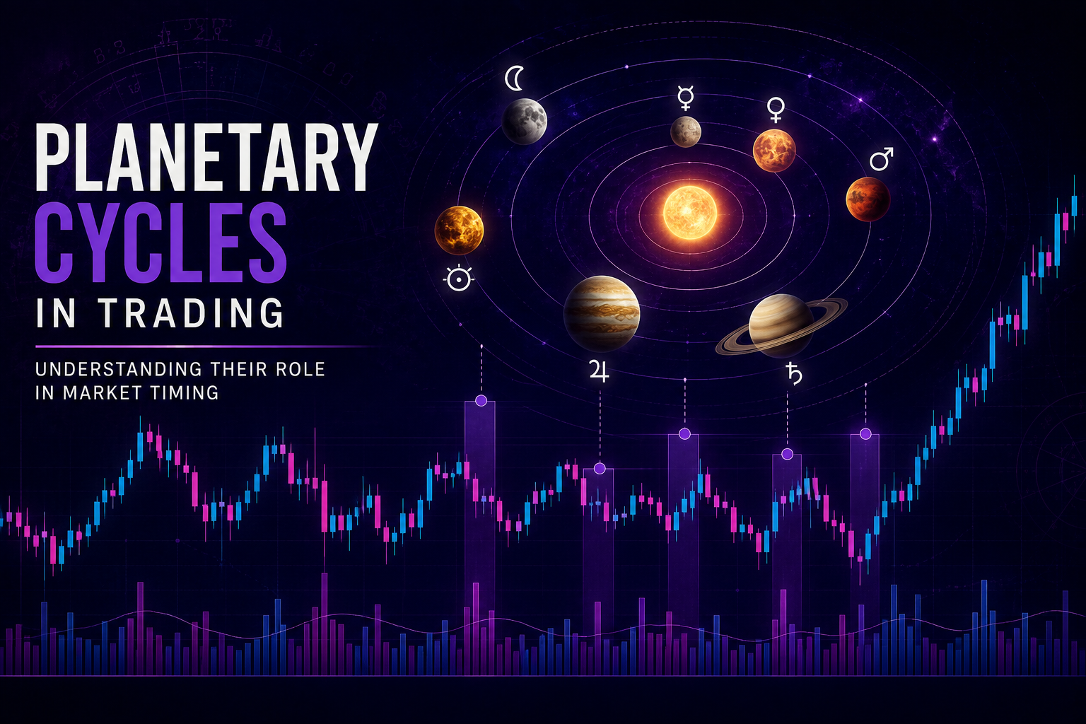 Astro cycles and planetary timing chart illustration